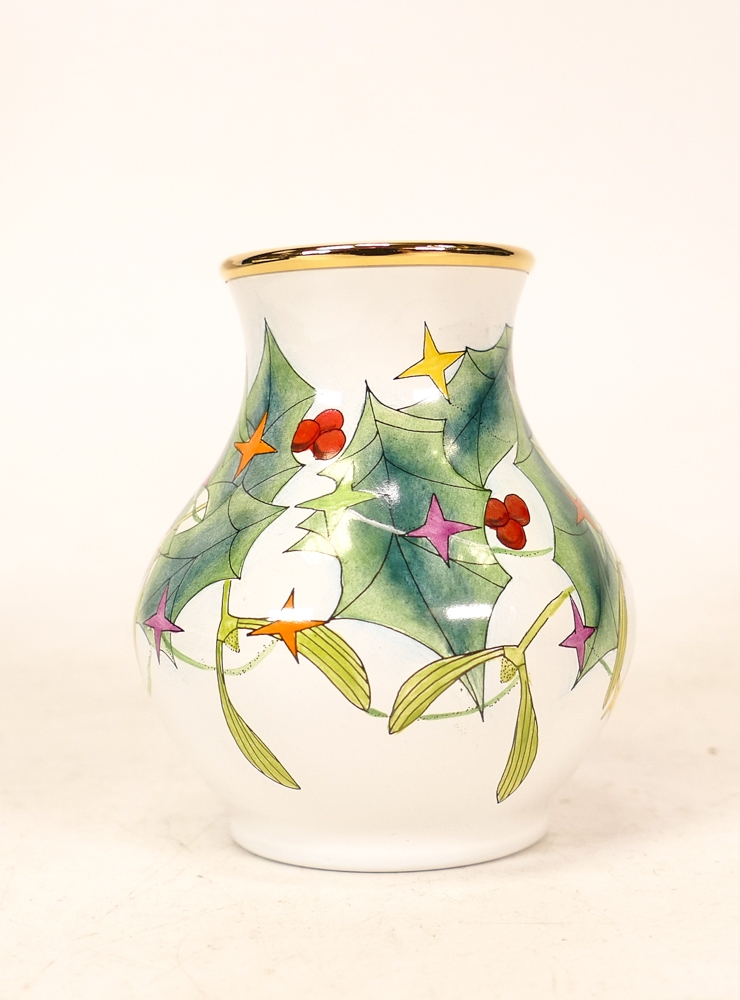 Moorcroft enamel Christmas lights vase by Amanda Rose , Boxed, height 6.5cm - Image 4 of 5