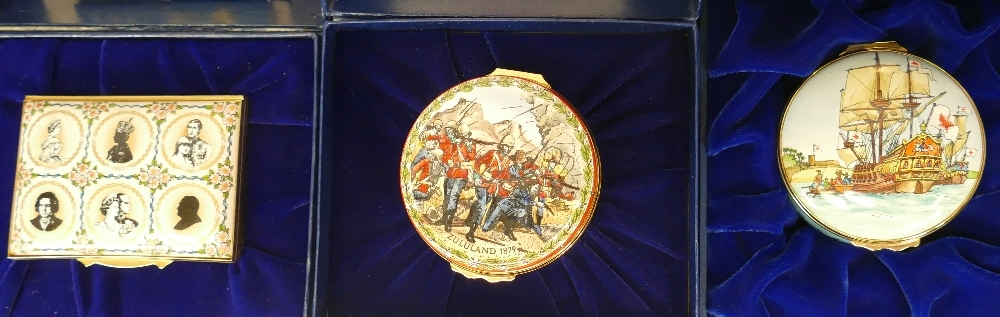 Halcyon days enamelled lidded boxes to include 15th Anniversary of the revival of Bilston enamels, - Image 2 of 3