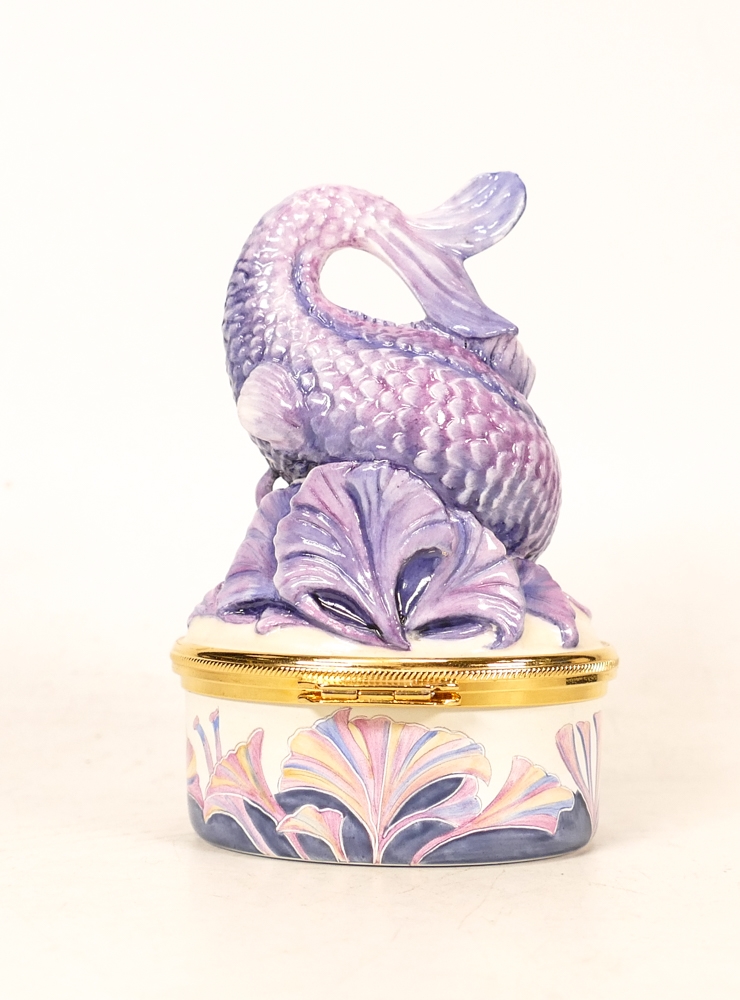 Moorcroft enamel Hesperian carp by R Douglas Ryder , Limited edition 79/250. Boxed with certificate. - Image 2 of 5