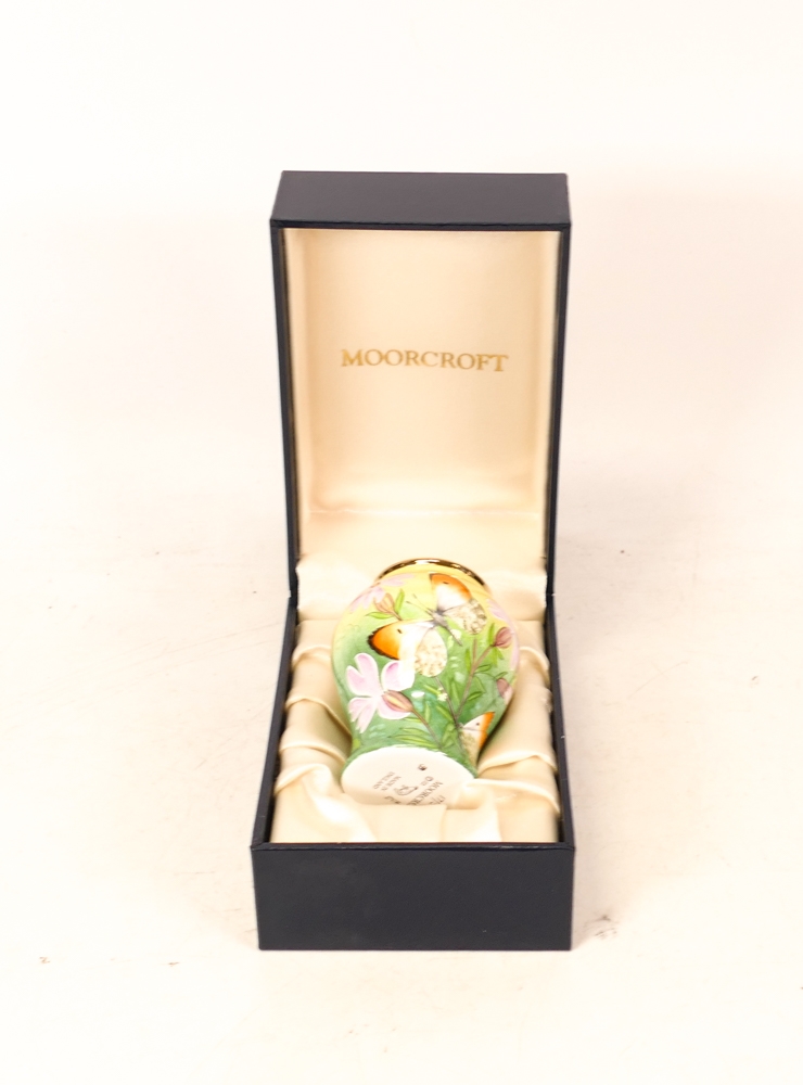 Moorcroft enamel The Awakening vase by Fiona Bakewell , Limited edition 17/50. Boxed with - Image 5 of 5