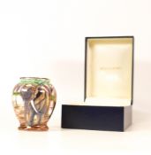 Moorcroft enamel Elephants at the waterhole vase by R Douglas Ryder , Limited edition 88/200.