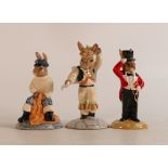 Royal Doulton Bunnykins figures Fisherman DB170, Morris Dancer DB204 and limited edition