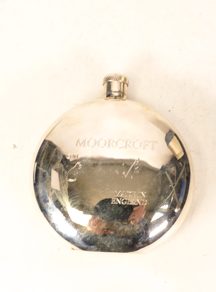 Moorcroft enamel and silver Heron hip flask by R Douglas Ryder , Limited edition 23/75. Boxed with - Image 3 of 3