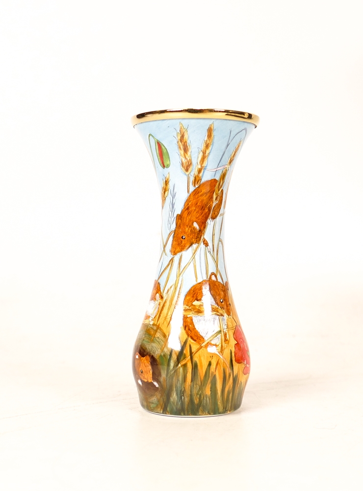 Moorcroft enamel Cornfield vase by R Douglas Ryder , Limited edition 24/75. Boxed with - Image 3 of 4
