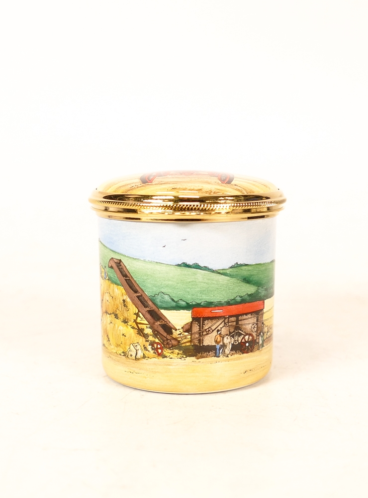 Moorcroft enamel Tractor round lidded box by Faye Williams . Boxed , diameter 4.5cm - Image 4 of 5