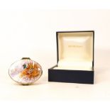Moorcroft enamel Pheasant oval lidded box by Terry Halloran , Limited edition 3/250. Boxed, length