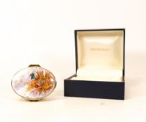 Moorcroft enamel Pheasant oval lidded box by Terry Halloran , Limited edition 3/250. Boxed, length