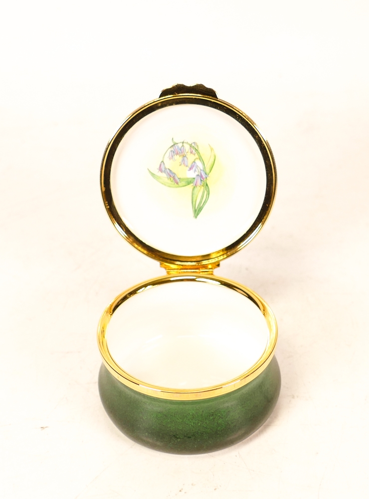Moorcroft enamel bluebell lidded box by Faye Williams , Limited edition 75/150. Boxed with - Image 4 of 6
