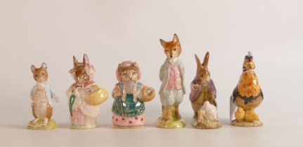 A collection of Beswick Beatrix Potter BP3 to include Mrs Rabbit, Mr Benjamin Bunny, Foxy
