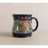 Moorcroft Commemorative mug for Sarah and Andrew.