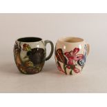Two Moorcroft mugs to include Blackbird and butterflies & moths (2)