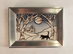 Moorcroft Mr Coal Christmas Cat plaque