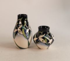 Two Moorcroft Twenty Winters vases. Height of tallest 14cm