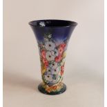 Moorcroft Hollyhocks flared vase. Dated 1994, limited edition 105/250, Height 22.5 ( slight crazing)