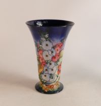 Moorcroft Hollyhocks flared vase. Dated 1994, limited edition 105/250, Height 22.5 ( slight crazing)