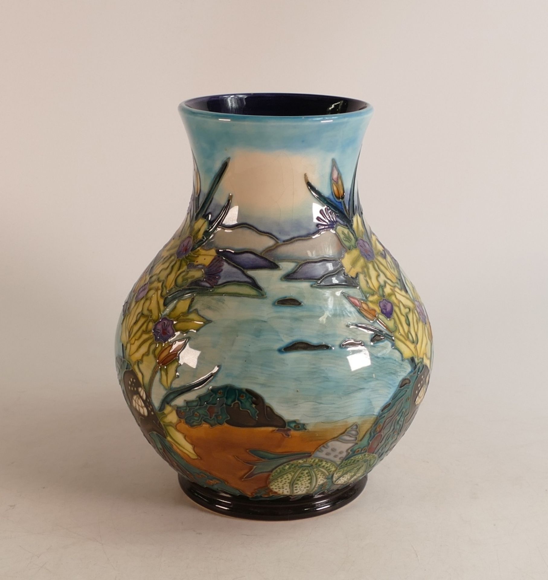 Moorcroft Islay bulbous vase, dated 1998, badly crazed, height 24cm