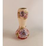 Moorcroft trial vase decorated with pink and purple flowers . Trail dated 10/11/17. Height 24cm