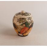 Moorcroft biscuit barrel decorated with pumpkins, dated March 2017. Height 17cm