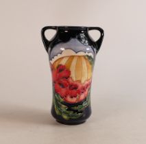 Moorcroft Forever England twin handled vase. Designed by Vicky Lovatt, height 18cm.