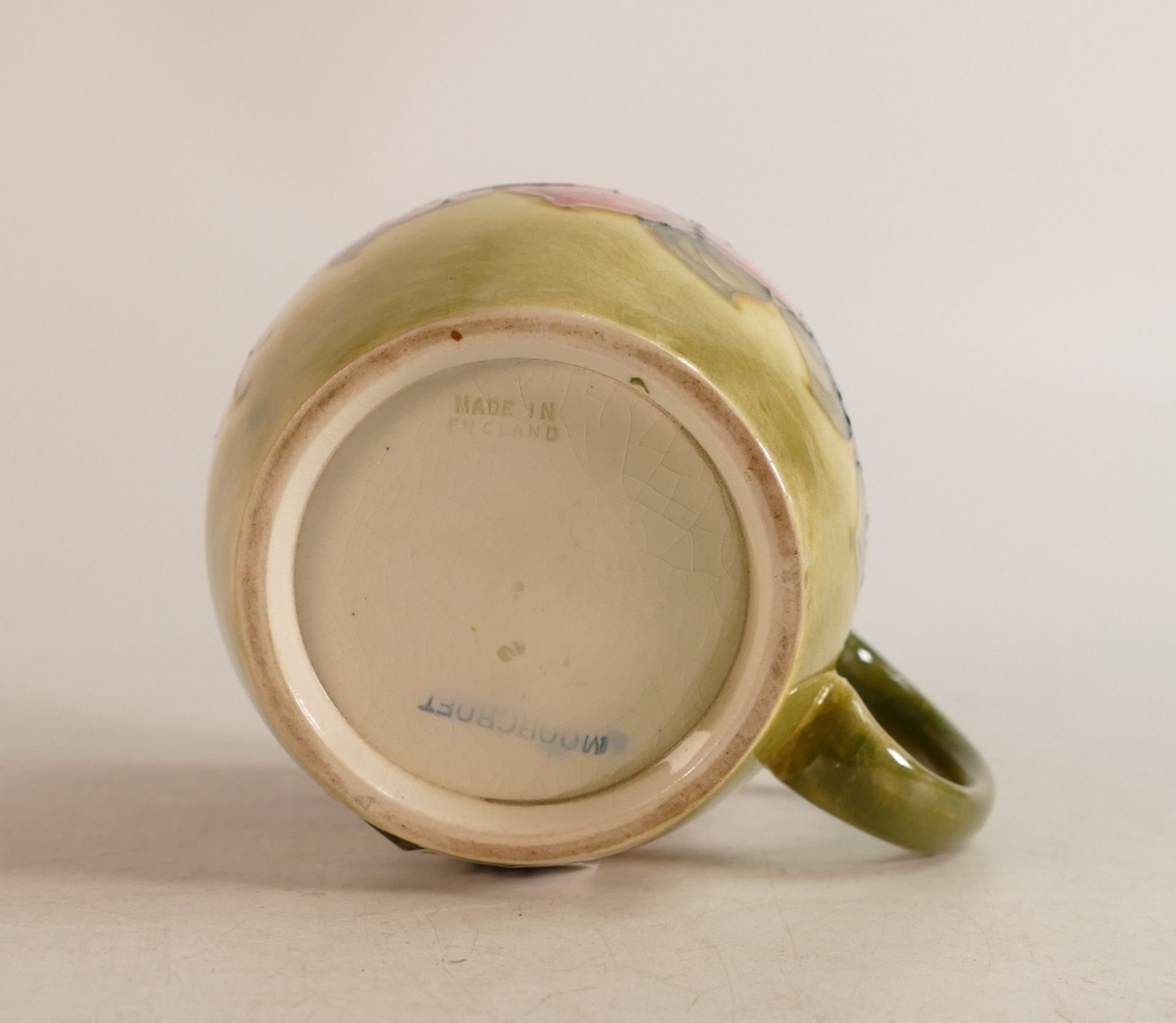 Moorcroft Clematis mug on faded yellow/green Background - Image 2 of 2