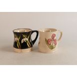Two Moorcroft mugs to include Pink Iris and Snowdrops (2)