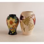 Moorcroft Golden Jubilee vase. Dated 2001 ( chip to base rim) together with fuchsia vase (