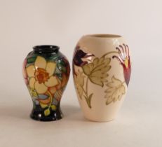 Moorcroft Golden Jubilee vase. Dated 2001 ( chip to base rim) together with fuchsia vase (