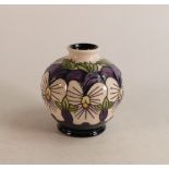 Moorcroft Viola wing vase. Collectors club piece, dated 2017, number 54, signed Rachel Bishop .