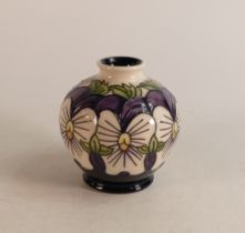 Moorcroft Viola wing vase. Collectors club piece, dated 2017, number 54, signed Rachel Bishop .