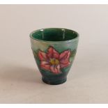 Moorcroft Clematis plater on faded green background, height 9cm