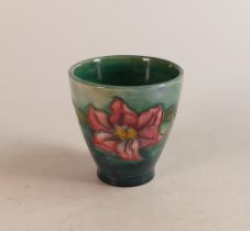 Moorcroft Clematis plater on faded green background, height 9cm