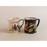Two Moorcroft mugs to include Moorcroft museum and Empire butterfly (2)