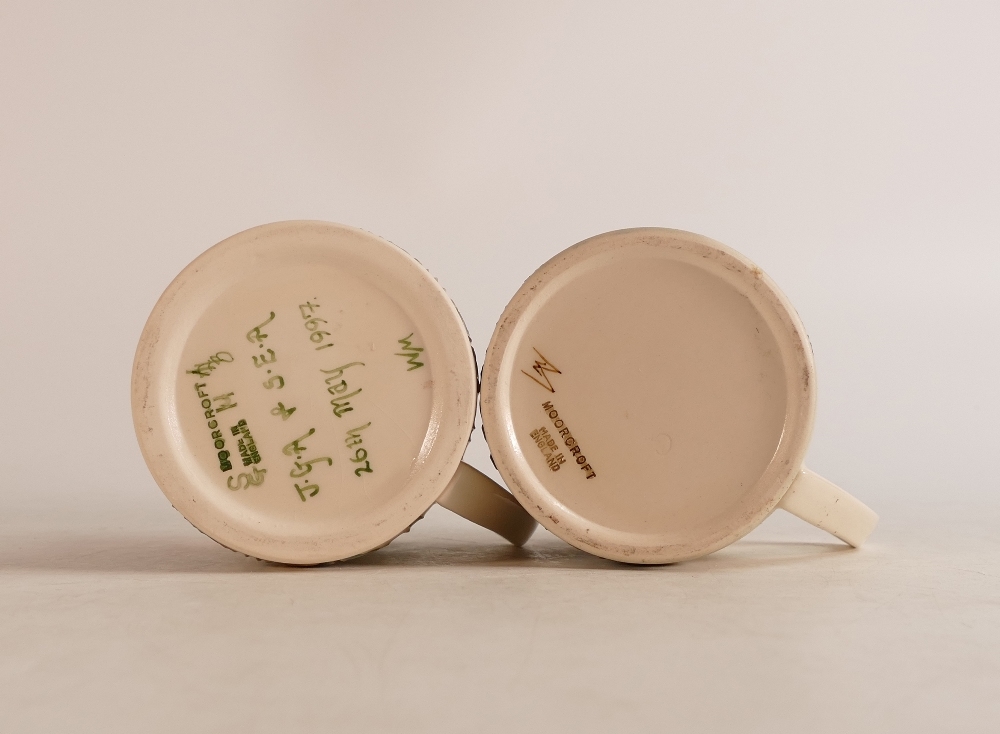 Two Moorcroft mugs to include MCC 1897-1997 (crazed) and Robin mug (2) - Image 2 of 2