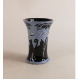 Moorcroft Lucky Black Cat vase, designed by Paul Hilditch, signed on the base, 15.5cm