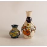 Moorcroft Sandringham Bouquet vase height 13cm (red dot seconds) together with Hypericum vase (2)