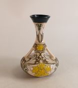 Moorcroft limited edition twin handled vase in the Brenda Troyle Snowdrops pattern, designed by