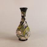 Moorcroft trial bud vase with white bluebells, dated 14/7/2017, production fault to base, height