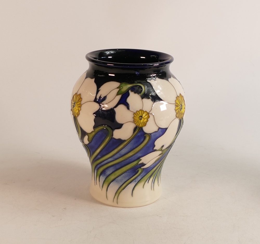 Moorcroft ' Spring Breeze' pattern baluster shape vase, Trial piece, dated 1/12/15. Approx 18cm.