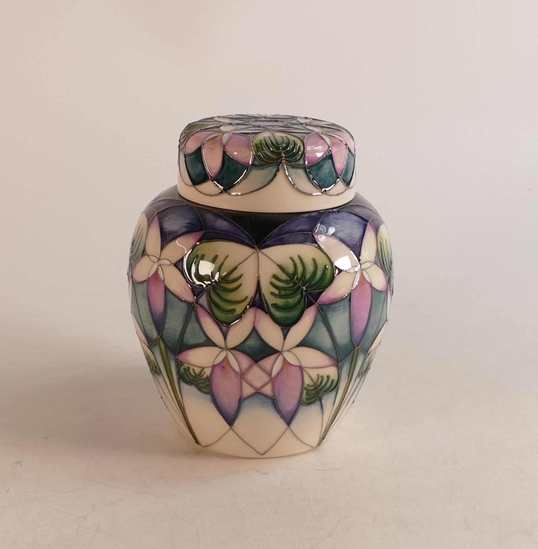 Moorcroft purple floral ginger jar, dated 2019, height 15cm