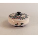 Moorcroft Snowberry circular lidded box, dated 2002, signed by Emma Bossons on 26/6/05, diameter