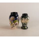 Moorcroft Trefoil Clover Bee design trial vase (dated 15/09/2015) together with Nivalis patterned