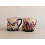 Two Moorcroft mugs to include Personalised mug for peter and 2003 year mug (2)