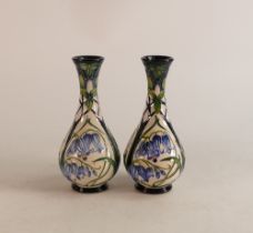 A pair of Otley Bluebell Moorcroft bud vases, height 17cm