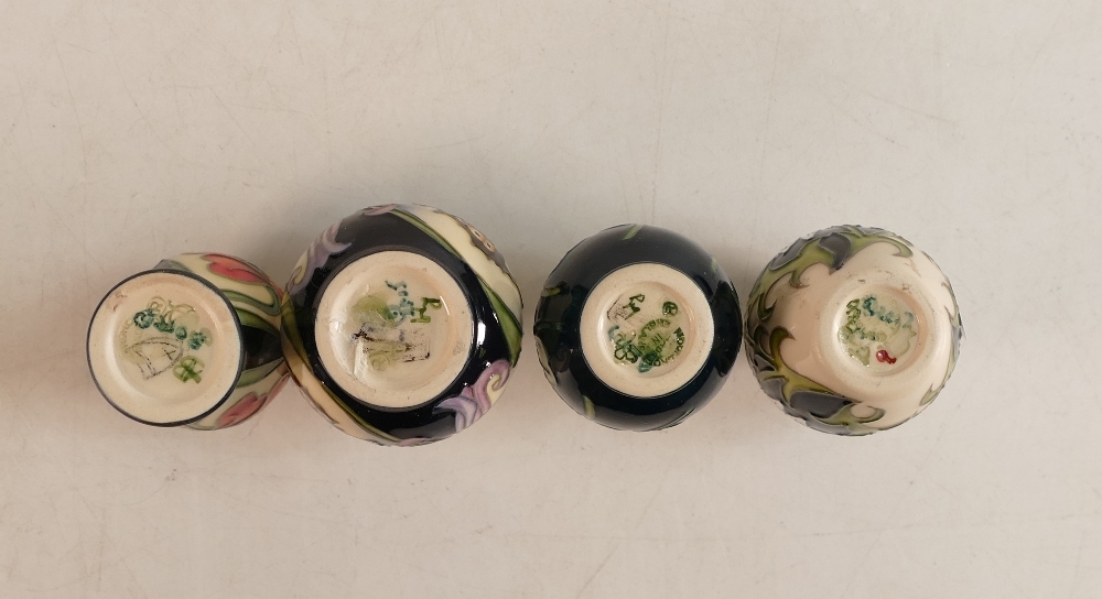Moorcroft miniature clover vase, Moth (tiny chip to base rim), Poppy and Daisy vase, height 5.5cm ( - Image 2 of 2