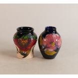 Moorcroft Anna Lilly and Pink Magnolia Vases, height 8.5cm