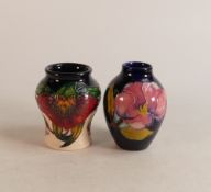 Moorcroft Anna Lilly and Pink Magnolia Vases, height 8.5cm