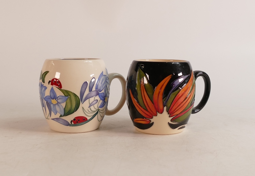 Two Moorcroft mugs to include Tropical Paradise and Fly Away Home (2)