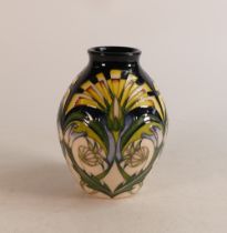 Moorcroft Golden Ray Vase: Numbered edition 61 and signed by designer Nicola Slaney. Height 13cm