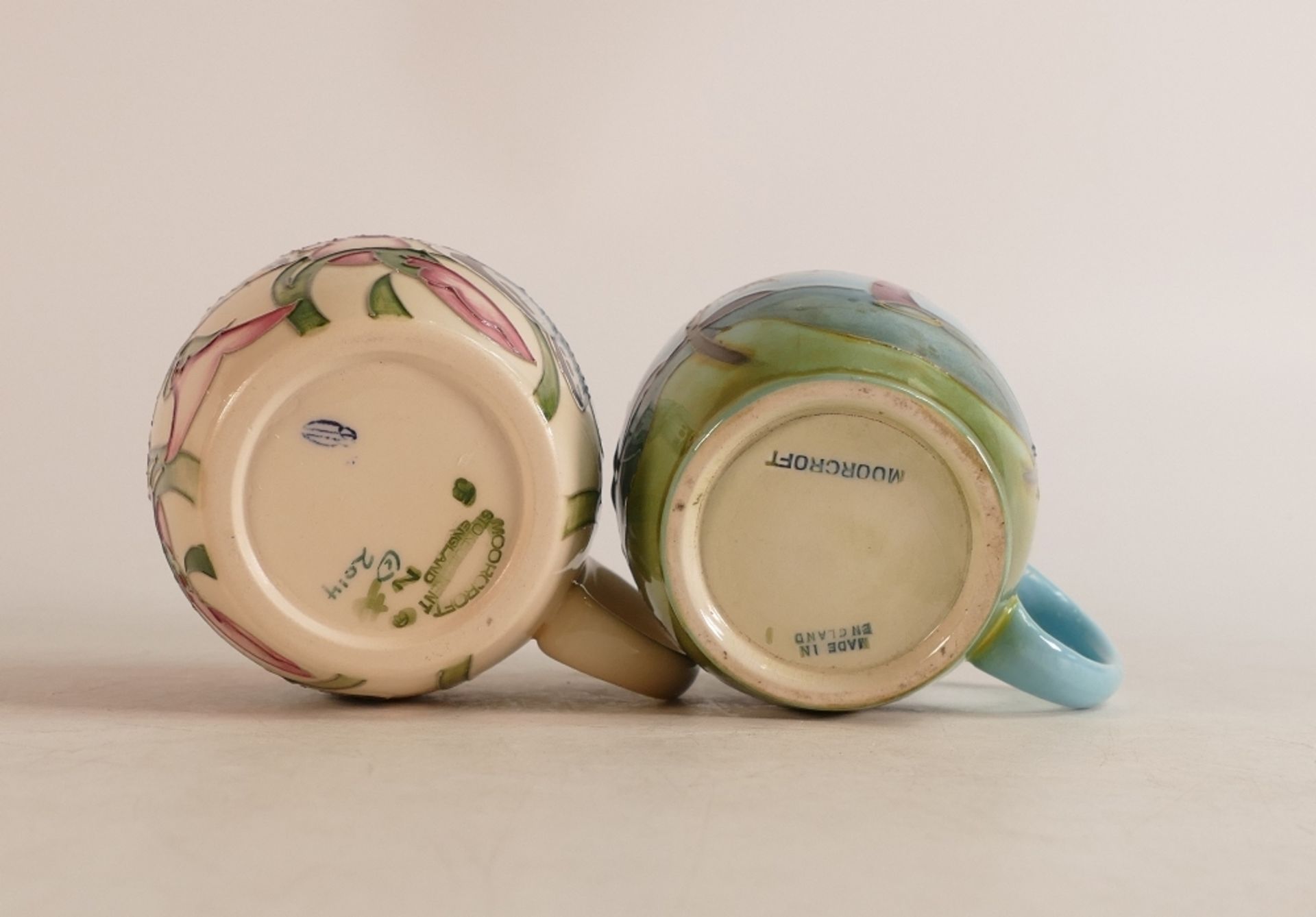 Two Moorcroft barrel mugs to include Caribbean (crazed ) and Butterflies (2) - Image 2 of 2