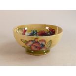 Moorcroft Orchid bowl on yellow / green faded ground. Diameter 16cm